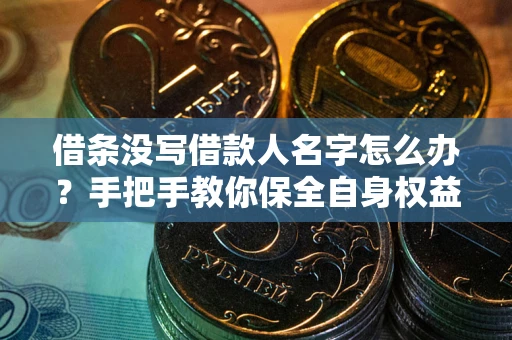 济南借条没写借款人名字怎么办？手把手教你保全自身权益